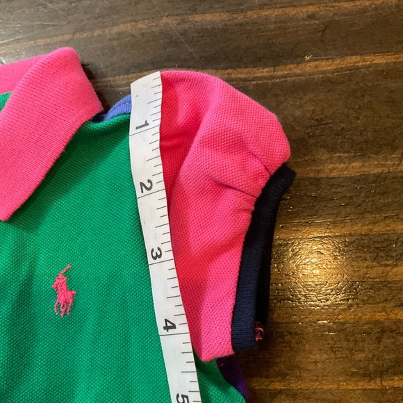 Ralph Lauren Kids Patchwork Polo Dress - Pink, Green, Blue, Yellow, Purple - Picture 3 of 8